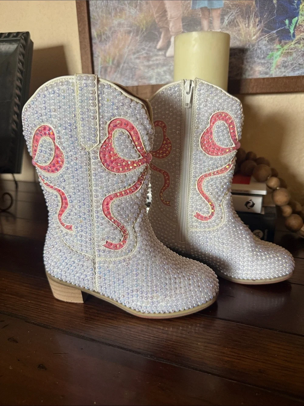 CRYSTAL BOW COWGIRL BOOTS